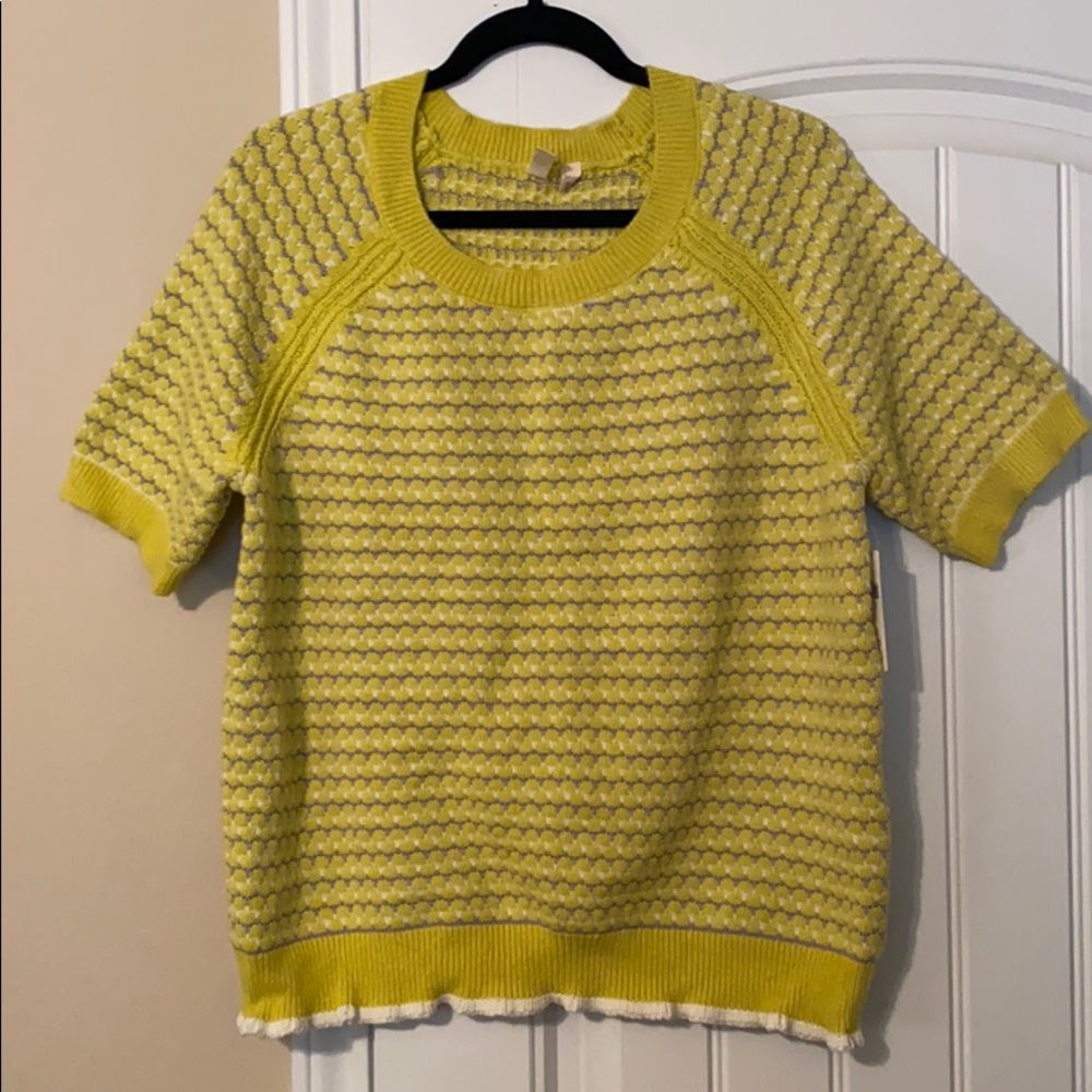 Anthropologie short sleeve sweater XL